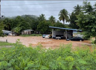 สุพรรณบุรี ฝนตกหนัก น้ำป่าทะลัก